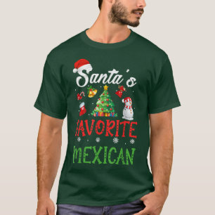T-shirt Santa's Favorite Mexican Funny Christmas Tree Sant
