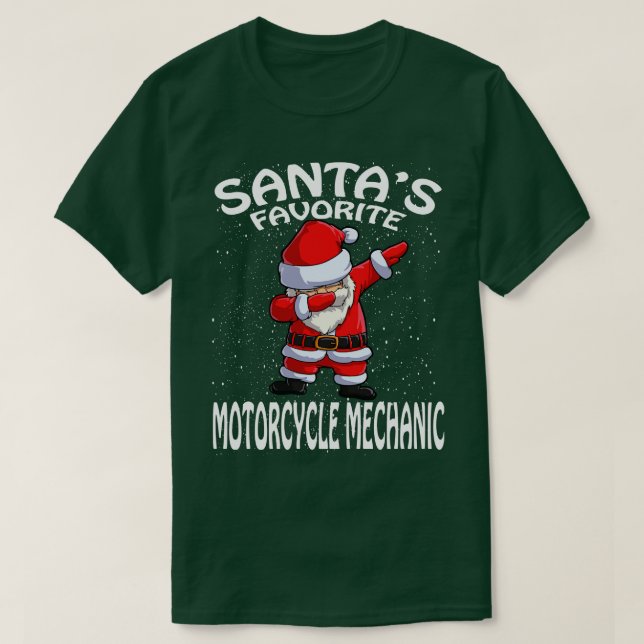 T-shirt Santas Favorite Moto Mécanique Noël (Design devant)