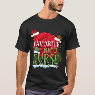 T-shirt Santa'S Favorite Nicu Nurse Funny Christmas Gift