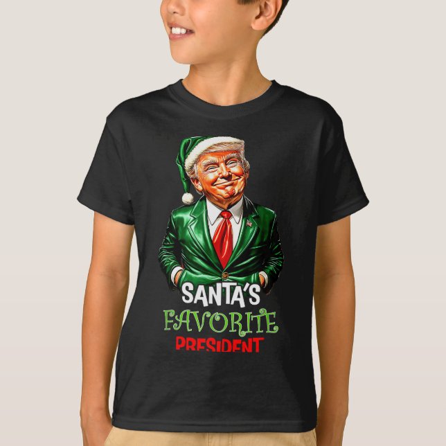 T-shirt Santa's Favorite President Funny Santa Trump 2024  (Devant)