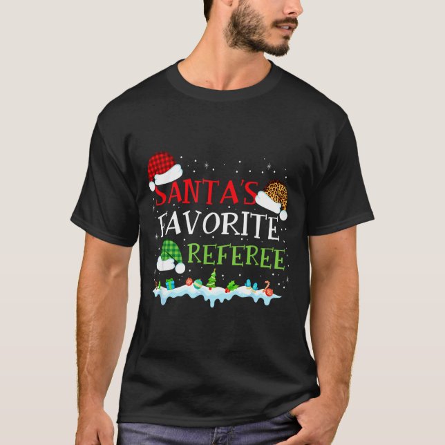 T-shirt Santa's Favorite Referee Fun Christmas  (Devant)