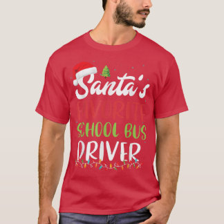 T-shirt Santa's Favorite School Bus Driver Christmas Santa