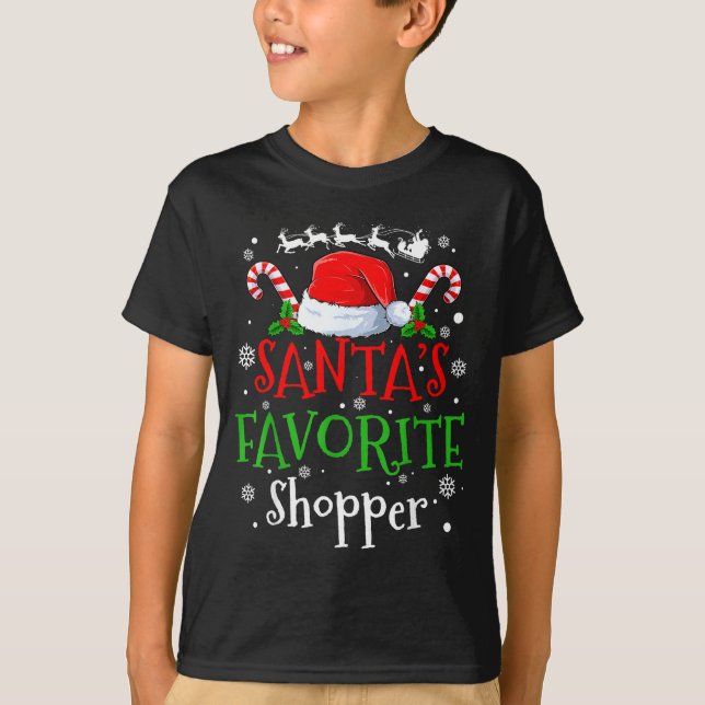 T-shirt Santa's Favorite Shopper Christmas Party  (Devant)