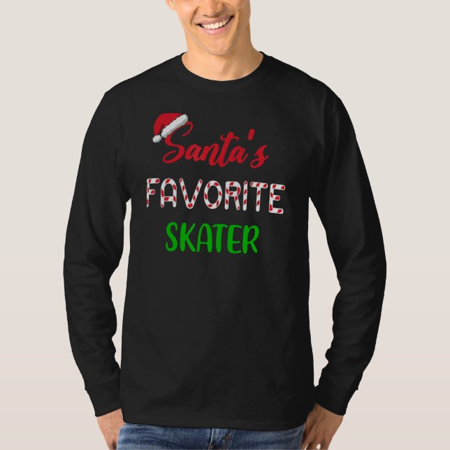 T-shirt Santas Favorite Skater   Funny Figure Skating Chri (Devant)