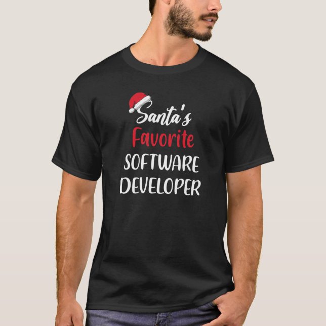 T-shirt Santas Favorite Software Developer Noël (Devant)