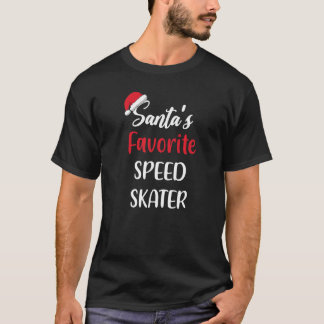 T-shirt Santas Favorite Speed Skater  Christmas Speed Skat