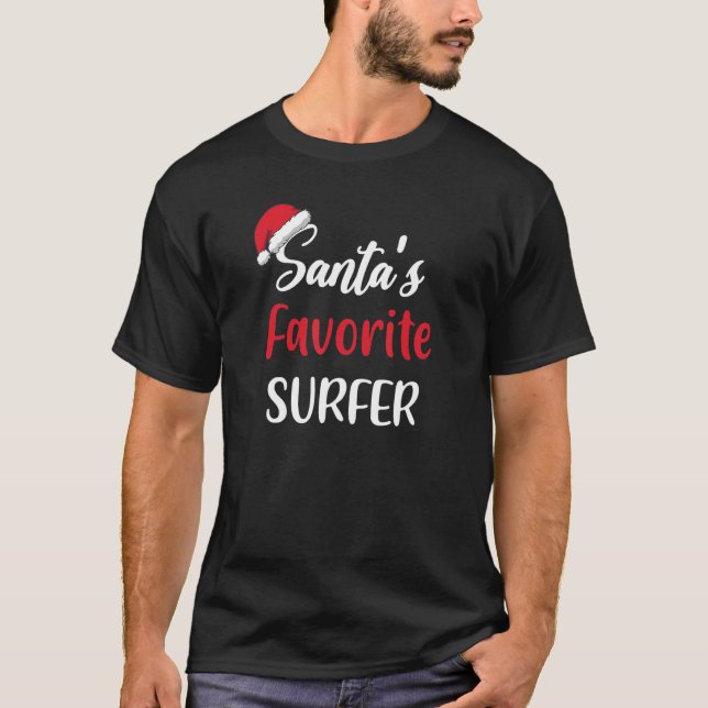 T-shirt Santas Favorite Surfer   Christmas Surfing   (Devant)