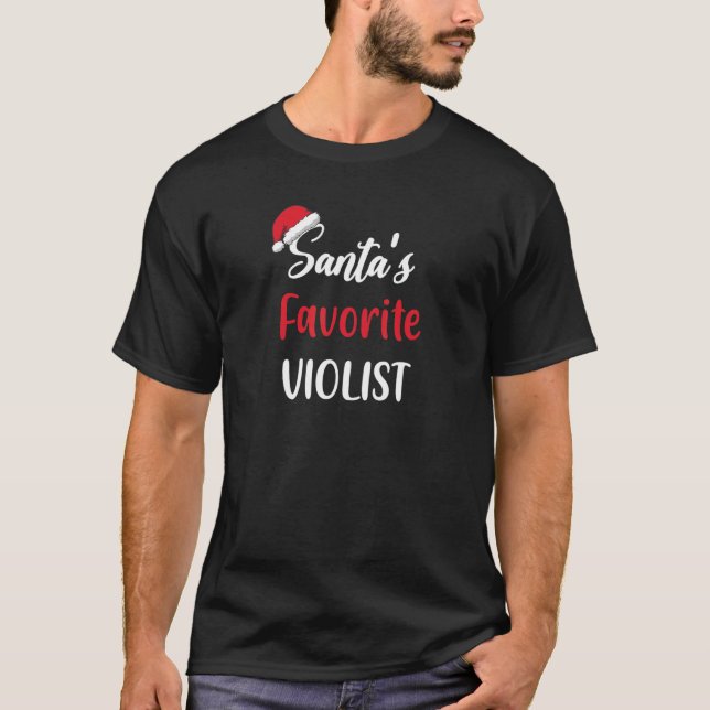 T-shirt Santas Favorite Violist   Christmas viola   Pajama (Devant)