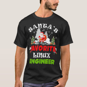 T-shirt Santas Ingénieur Linu Favori Drôle Noël