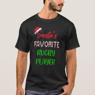 T-shirt Santas Joueur de rugby favori Joueur de rugby amus