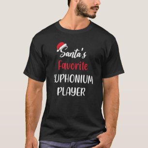 T-shirt Santas Joueur euphonique favori eupho de Noël