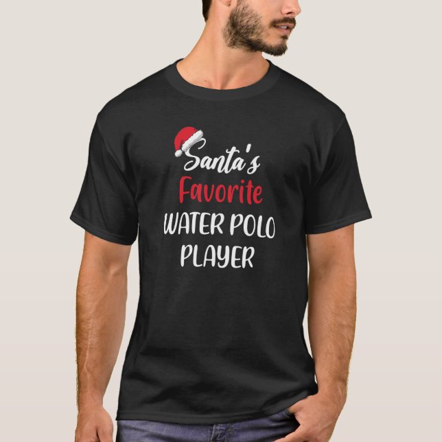 T-shirt Santas Joueur Favori Water Polo Eau de Noël (Devant)