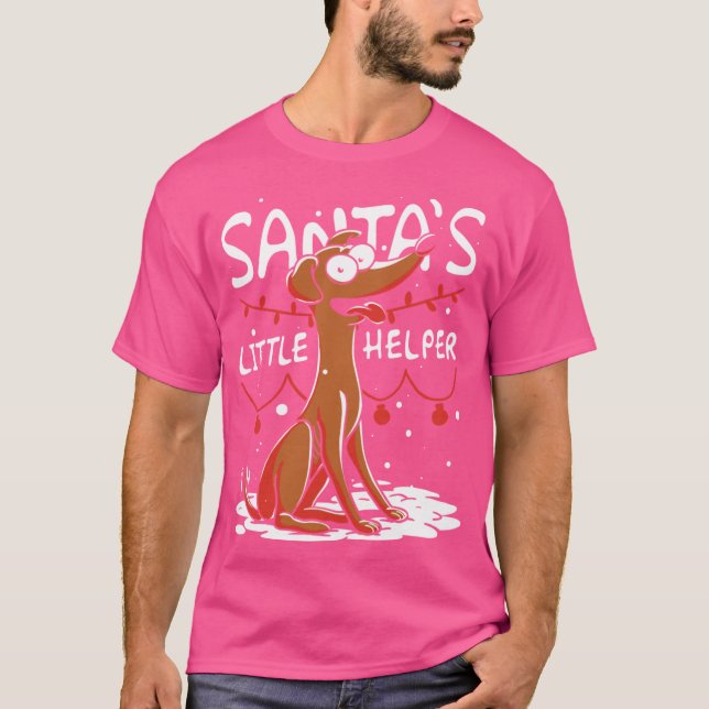 T-shirt Santas Little Helper retro (Devant)