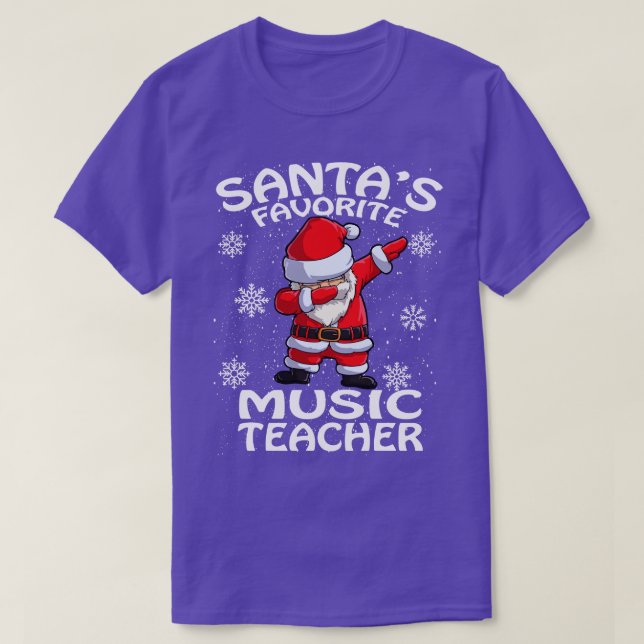 T-shirt Santas Musique Favorite Enseignant Noël (Design devant)