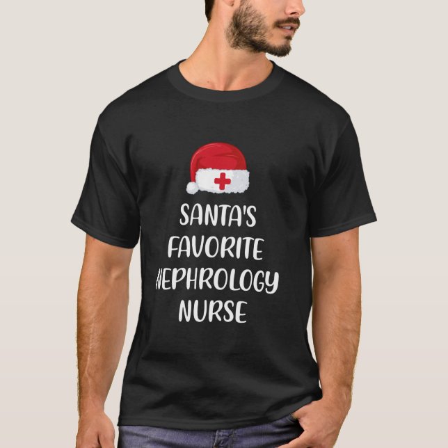 T-shirt Santas Néphrologie Favorite Infirmière Noël Funny  (Devant)