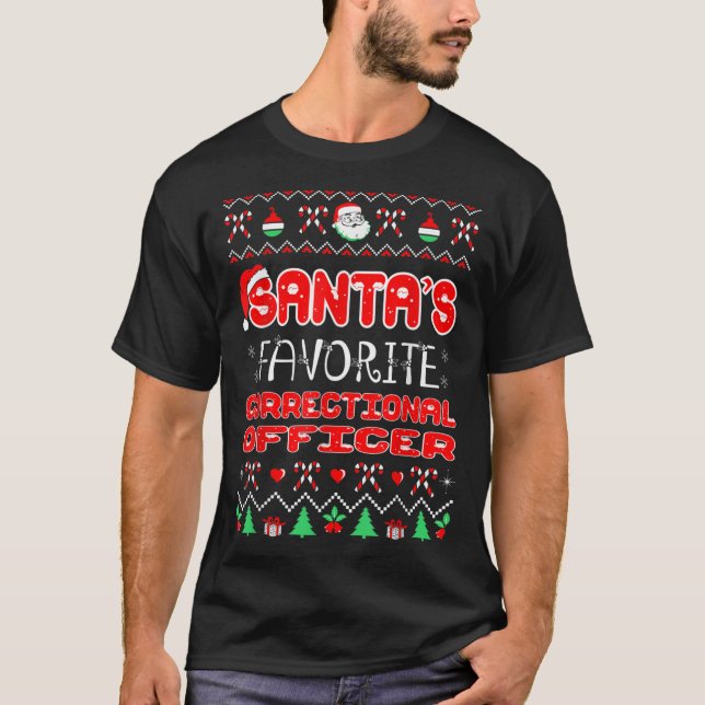 T-shirt Santas Officier Correctionnel Préféré Noël Ugl (Devant)