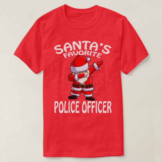 T-shirt Santas Officier de Police Préféré Noël (Design devant)