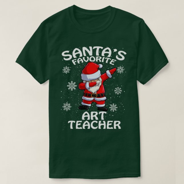 T-shirt Santas Professeur d'Art Préféré Noël (Design devant)