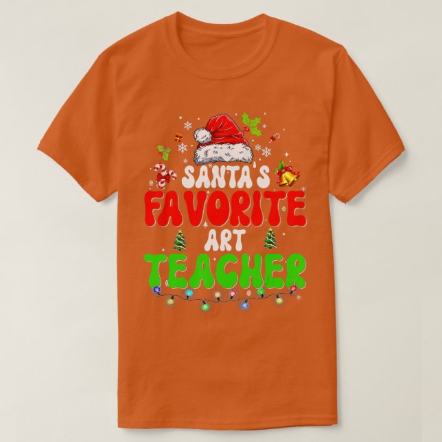 T-shirt Santas Professeur d'Art Préféré Noël Noël Noël Pèr (Design devant)
