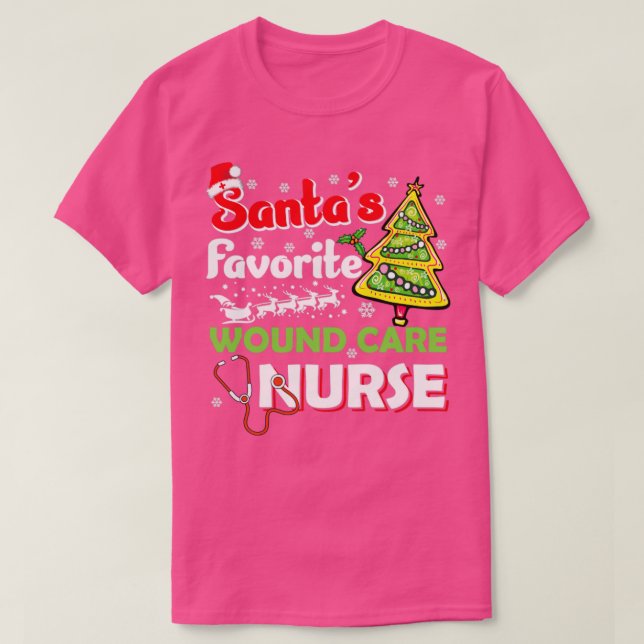 T-shirt Santas Soins Préférés Soins de Maux Infirmière Noë (Design devant)
