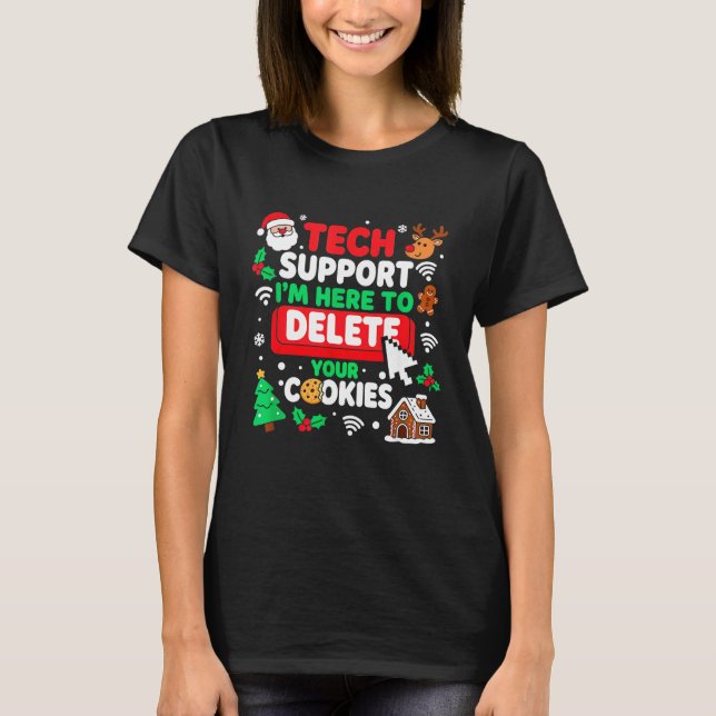 T-shirt Santa's Tech Suprt Rebooting Christmas Computer Me (Devant)