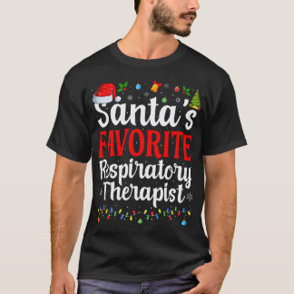 T-shirt Santas Thérapeute respiratoire préférée Noël Fu