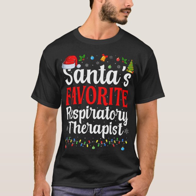 T-shirt Santas Thérapeute respiratoire préférée Noël Fu (Devant)
