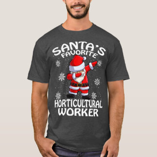 T-shirt Santas Travailleur horticole préféré Noël