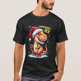 T-shirt Santasaurus Rex Dinosaure Drôle Noël Chapeau de Pè