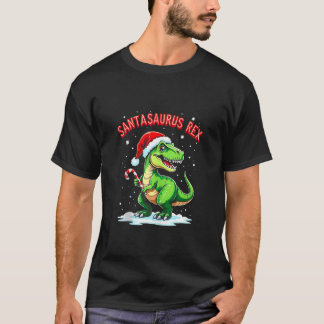 T-shirt Santasaurus Rex Drôle Dinosaure Noël Chapeau de Pè