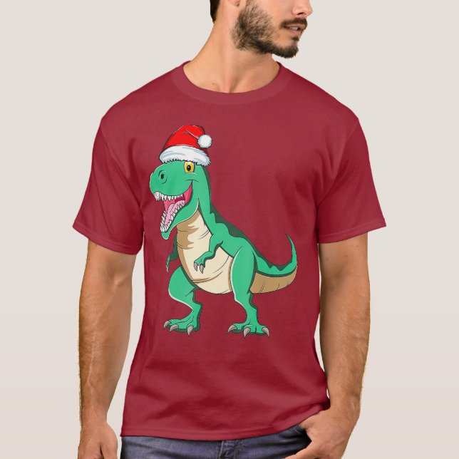 T-shirt Santasaurus Rex TRex Pajamas de Noël Dinosaur (Devant)