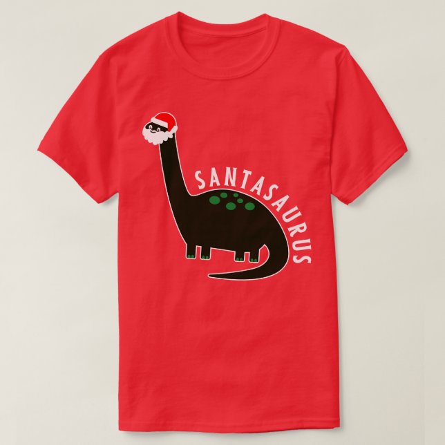 T-shirt Santasaurus T Rex Funny Père Noël Dinosaur Noël B (Design devant)
