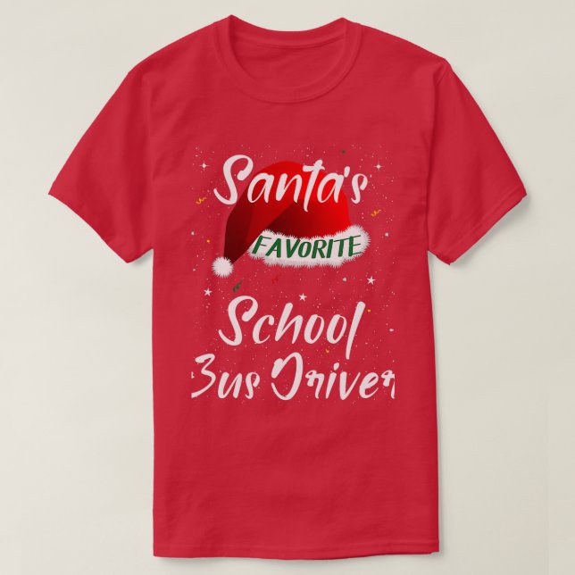 T-shirt Santax27s Conducteur de bus scolaire préféré Santa (Design devant)