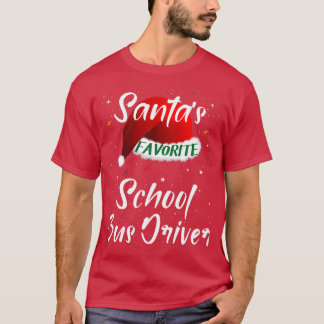 T-shirt Santax27s Conducteur de bus scolaire préféré Santa