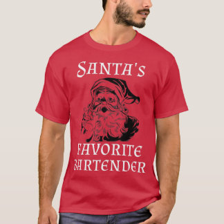T-shirt Santax27s Favorite Bartender Funny cadeau de Noël