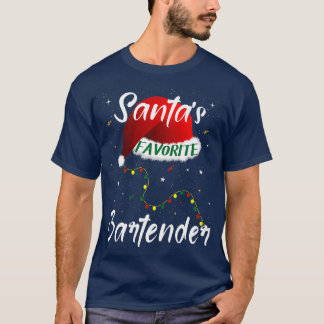 T-shirt Santax27s Favorite Bartender Santa Hat Christmas G