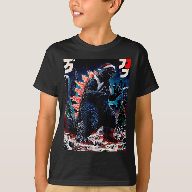 T-shirt Santazilla Japanese Monster Kaiju Dinosaur Christm (Devant)