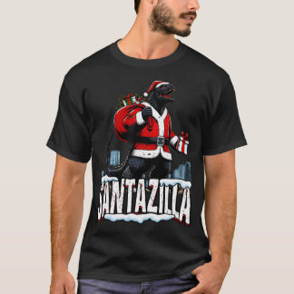 T-shirt Santazilla Kaiju Père Noël Noël Monstre Japonais