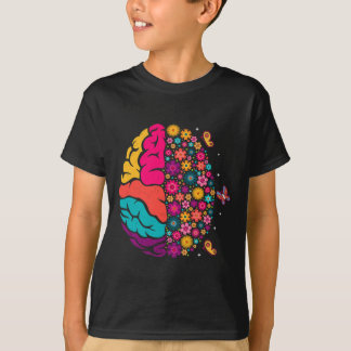 T-shirt Santé mentale Floral Cerveau Conscience de la dépr