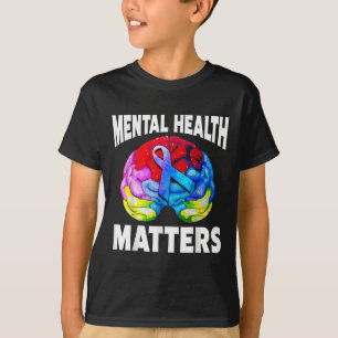 T-shirt Santé Mentale S Dépression cérébrale Sensibilisati