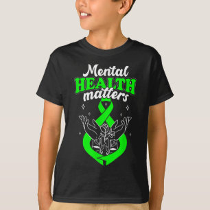 T-shirt Santé mentale S Fleurs Sensibilisation Femmes