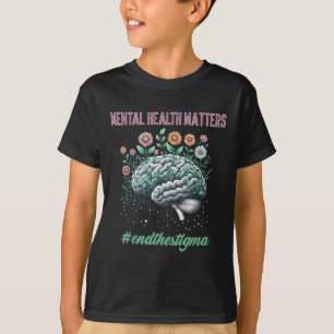 T-shirt Santé Mentale S Maladie Du Cerveau Humain Soutien