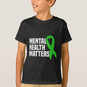 T-shirt Santé mentale S Ruban vert Sensibilisation en sant