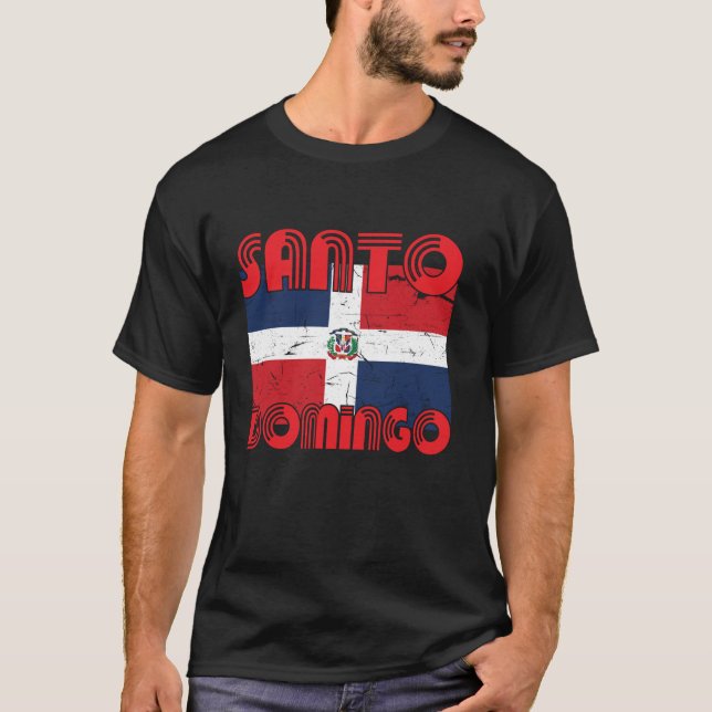 T-shirt Santo Domingo République Dominicaine Drapeau Souve (Devant)