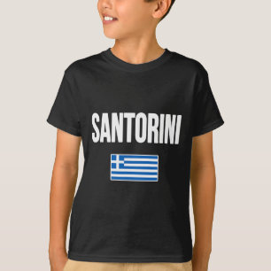 T-shirt Santorin Grèce Drapeau Grec Souvenir Vacances