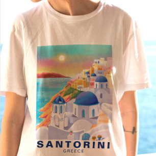 T-shirt Santorin Grèce Europe Art Destination Voyage