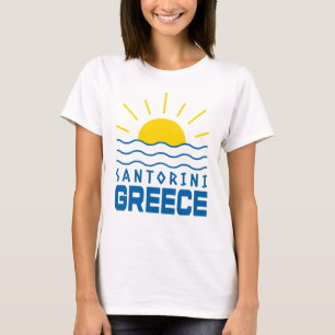 T-shirt Santorin Grèce Soleil et Vagues de mer Femmes