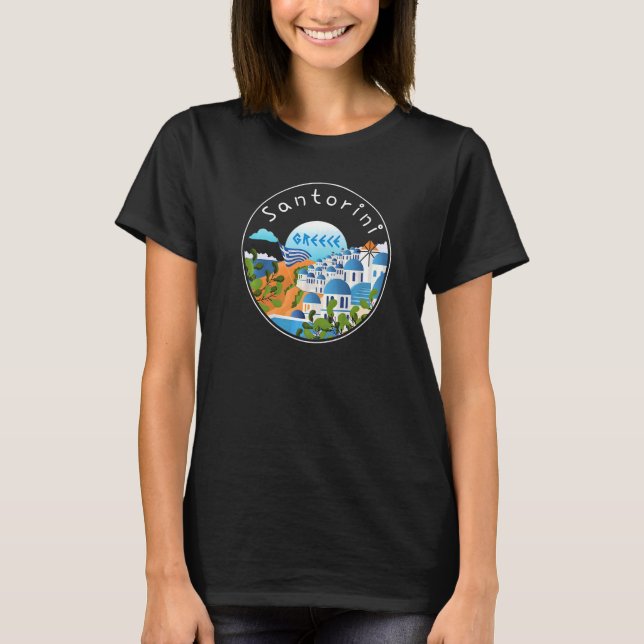 T-shirt Santorin Grèce Souvenir 3 (Devant)