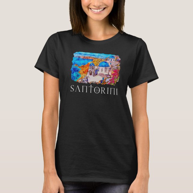 T-shirt Santorin Peinture Grèce Souvenir 1 (Devant)