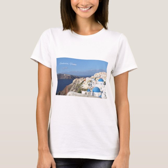 T-shirt Santorini, Grèce, village d'Oia, photographie (Devant)